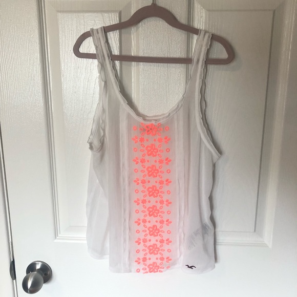 Hollister Sheer White Tank Top